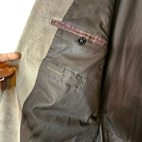 Messagerie Silver Gray Soft Corduroy 4 Button Font Sports Coat Size 50 - Picture 10 of 16